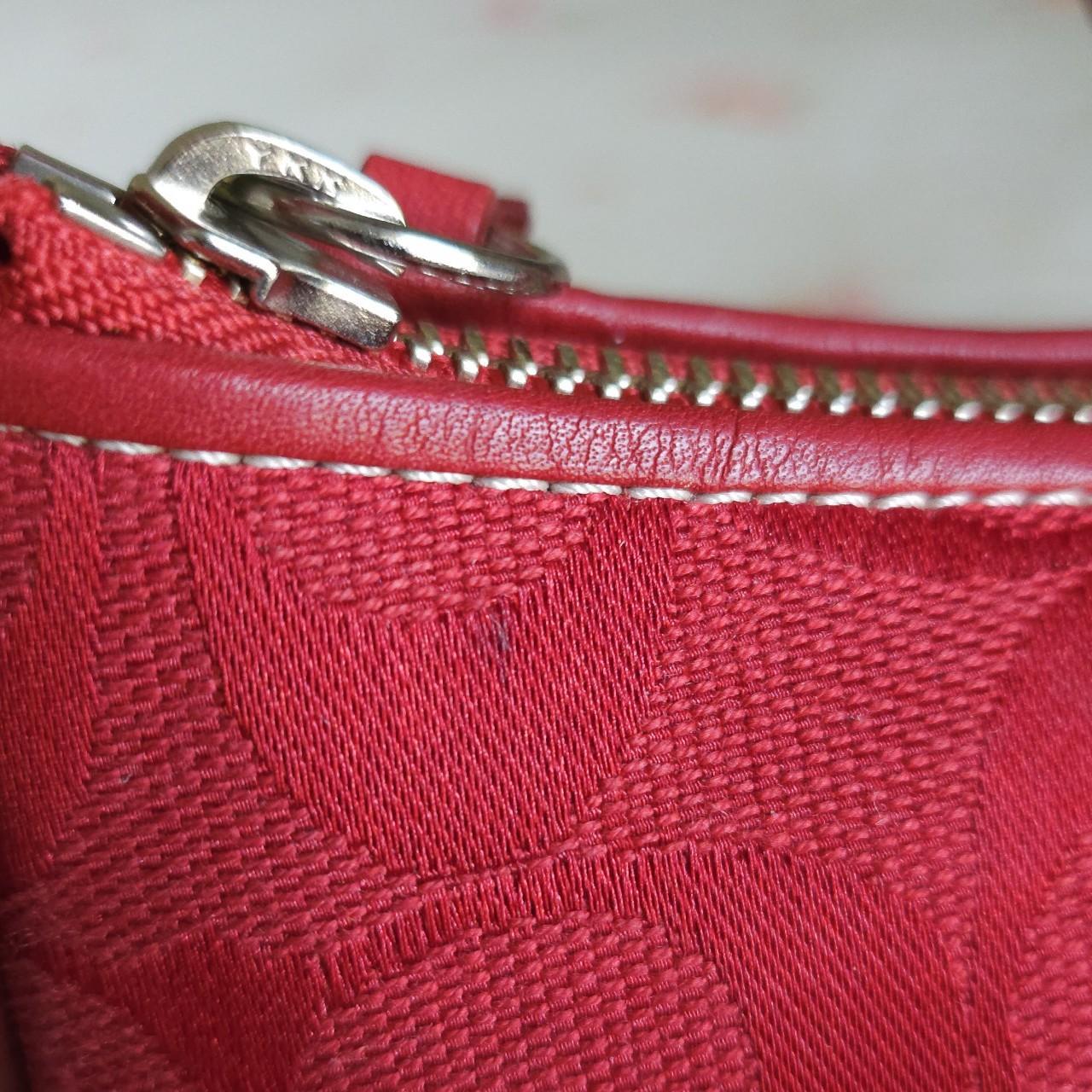 ๐ Y2K Vintage Rare Coach Red East West Baguette Shoulder Bag with coin purse ๐